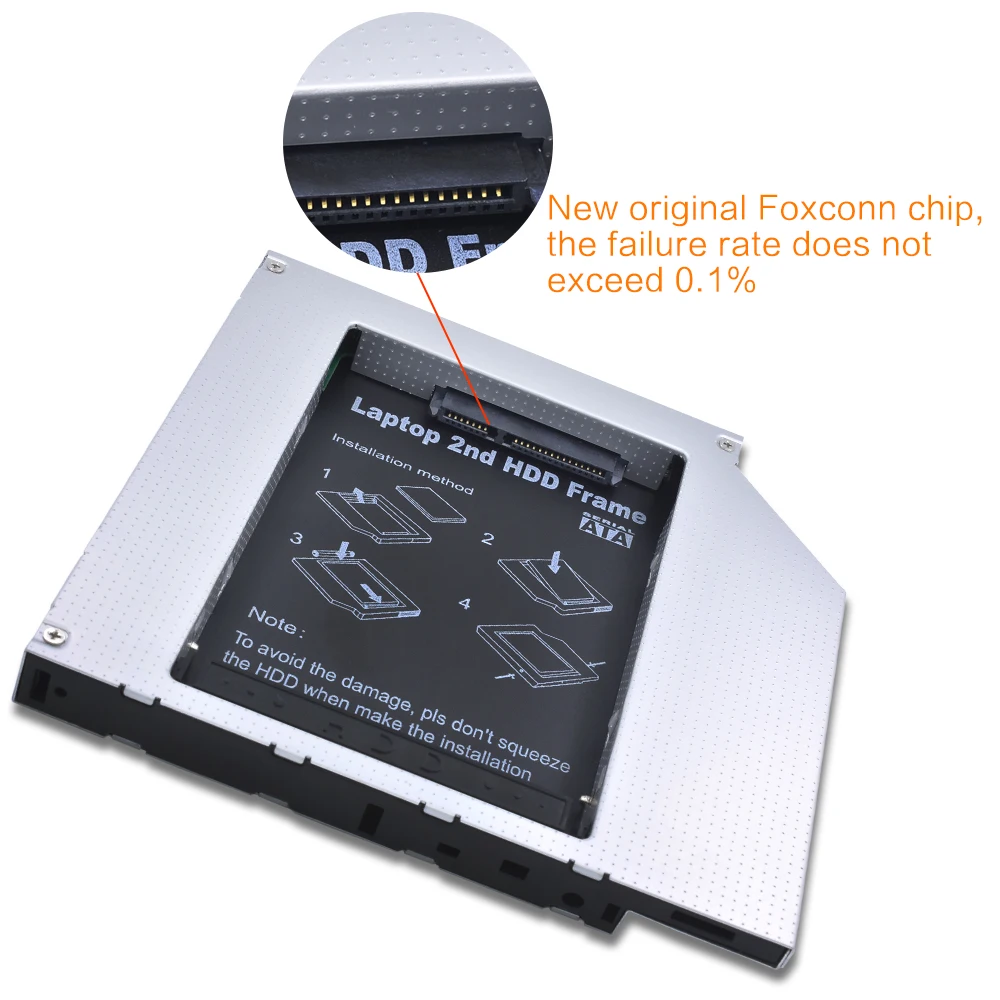 TISHRIC 2018 Тетрадь ODD DVD ROM Optibay Алюминий 2nd HDD Caddy 12 7 мм IDE SATA 2 5 дюймов Чехол для SSD