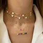 Женское Ожерелье-чокер с радужными звеньями, разноцветное колье с подвеской в форме сердца, массивное ожерелье, цепь для тенниса, 2022