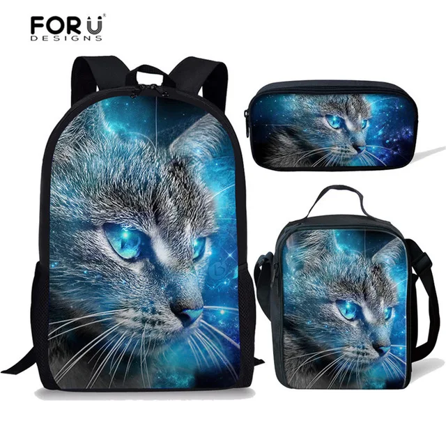 H2323CGK FORUDESIGNS/3 шт./компл. очаровательного котенка кошки школьные сумки для девочек ортопедический рюкзак школьный рюкзак в ученики начальной школы детская книга Сумка - Цвет: H2323CGK