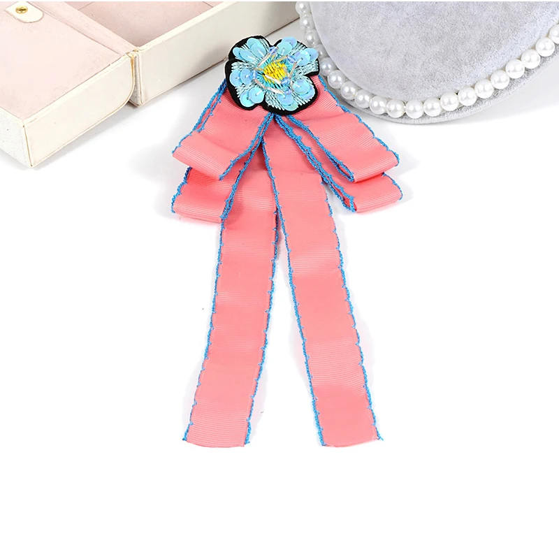 ZHINI New Arrival Printing Flower Bow knot Tie Brooches Jewelry For Women Wedding Collar Cloth Accessories Female Brooch | Украшения и