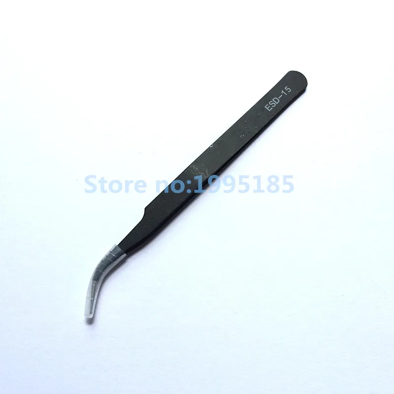 1PCS Thickened by hard Precision Tweezers ESD-15 stainless steel prongs electronic anti -static black | Инструменты