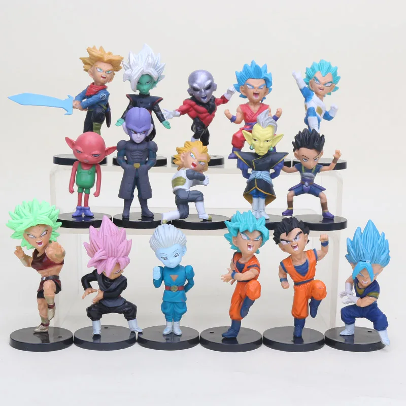 16 шт. 18 экшн фигурки Dragon Ball Super Saiyan Rose Black Son Goku Gohan Jiren Вегета плавки коллекционные