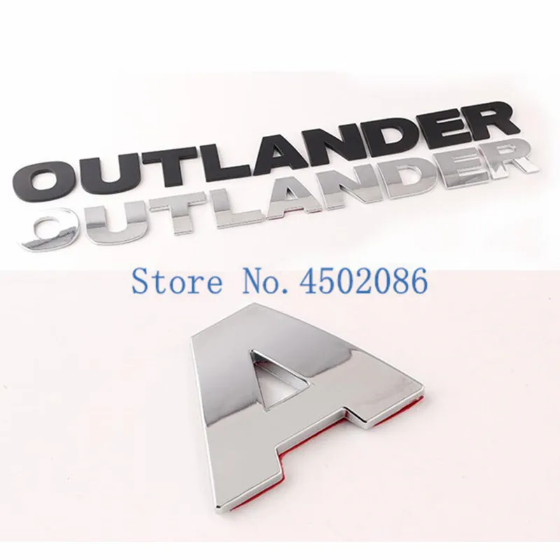 Автомобильный тонкий стикер из нержавеющей стали для Outlander с 3D буквами, Накладка для Mitsubishi Outlander 2013-, автомобильный Стайлинг