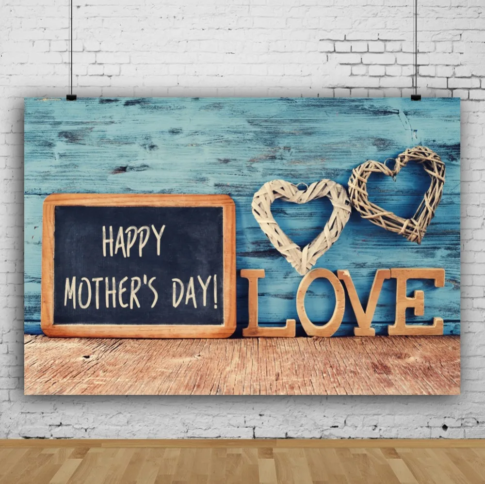 Laeacco Chalkboard Wall Happy Mother's Day Love Heart Baby Scene Photographic Background Photography Backdrops For Photo Studio |