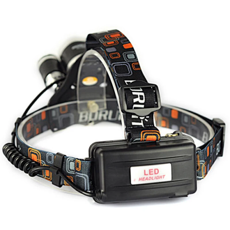 BORUIT 6000LM 3x XM L T6 светодиодный налобный фонарь + 2X18650 AC/USB/Автомобильное зарядное