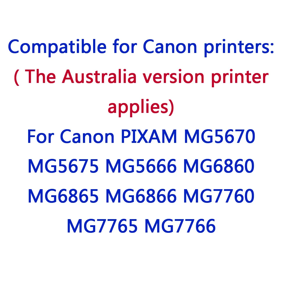 Совместимость с чернильными картриджами планшетом для Canon Pixma MG5760/5765/5766/6860/6865 |