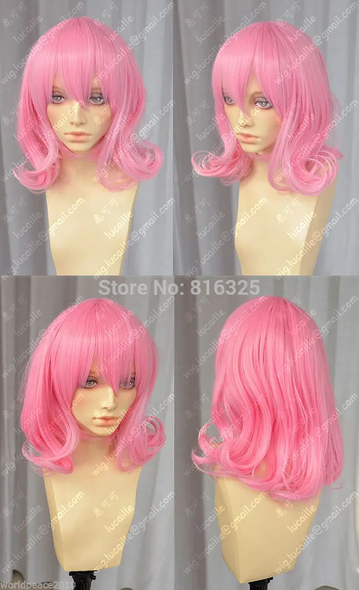 DM690038&gt&gtCos Pink Short Slightly curled Wig |