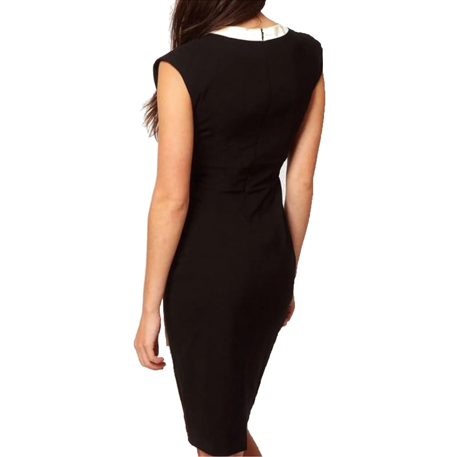 Women Bodycon OL Pencil Dress Summer Sleeveless Office Work Dresses Ladies V-Neck Vestidos | Женская одежда