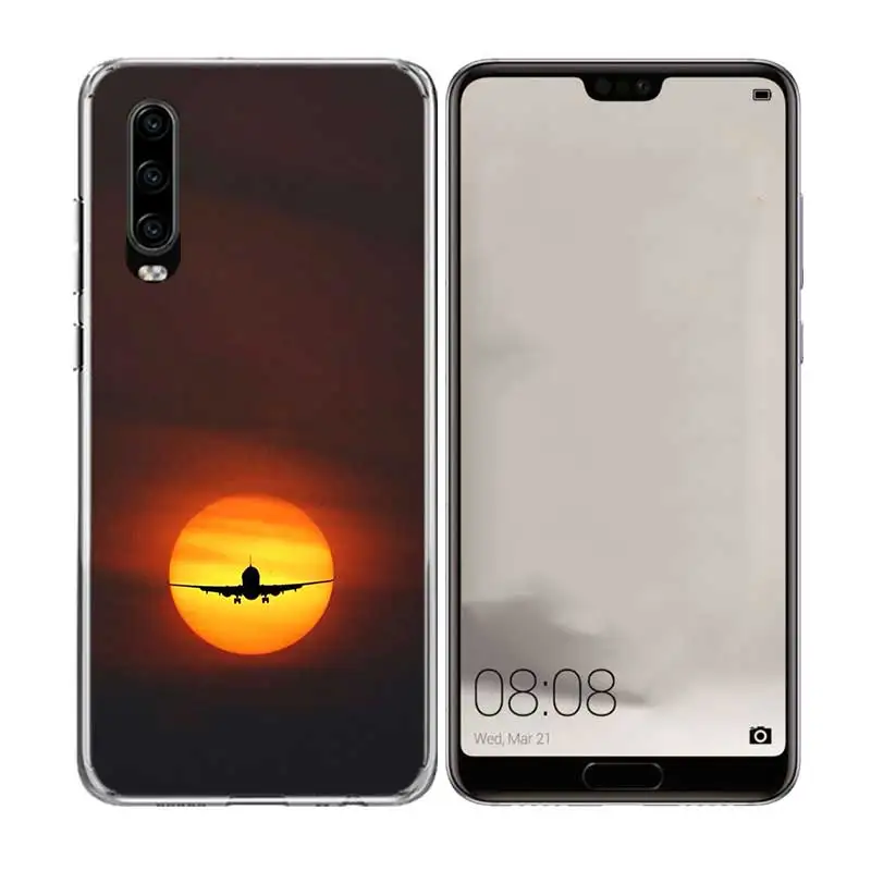 Aircraft Airplane Plane fly Silicone Back Case For Huawei P30 P20 Mate 20 10 Pro P10 lite P Smart + Plus Z 2019 Cover |