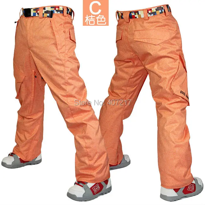 Мужские лыжные штаны с изоляцией желтые уличные для сноуборда альпинизма