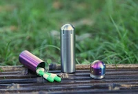 portable titanium plated stainless steel medicine bottle used to outdoor loaded elderly emergency save heart pill capsule