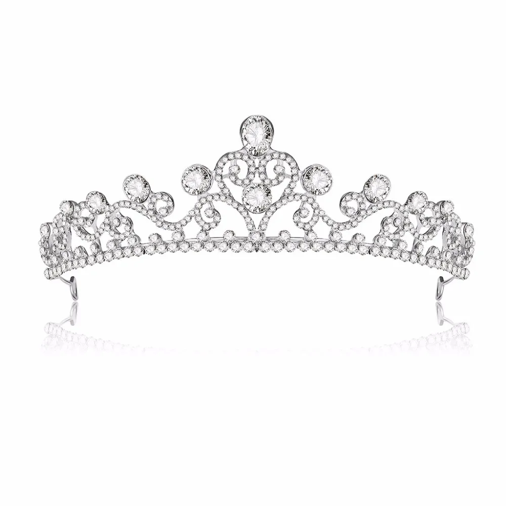 Роскошная серебряная тиара JAVRICK в барочном стиле стразы свадебная корона