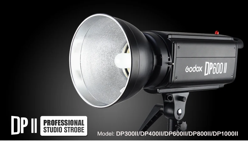 

Профессиональный студийный стробоскоп Godox DP600II DP600 II 600Ws GN80 со встроенным беспроводным Godox 2,4G и X-системой обеспечивает креативную съемку
