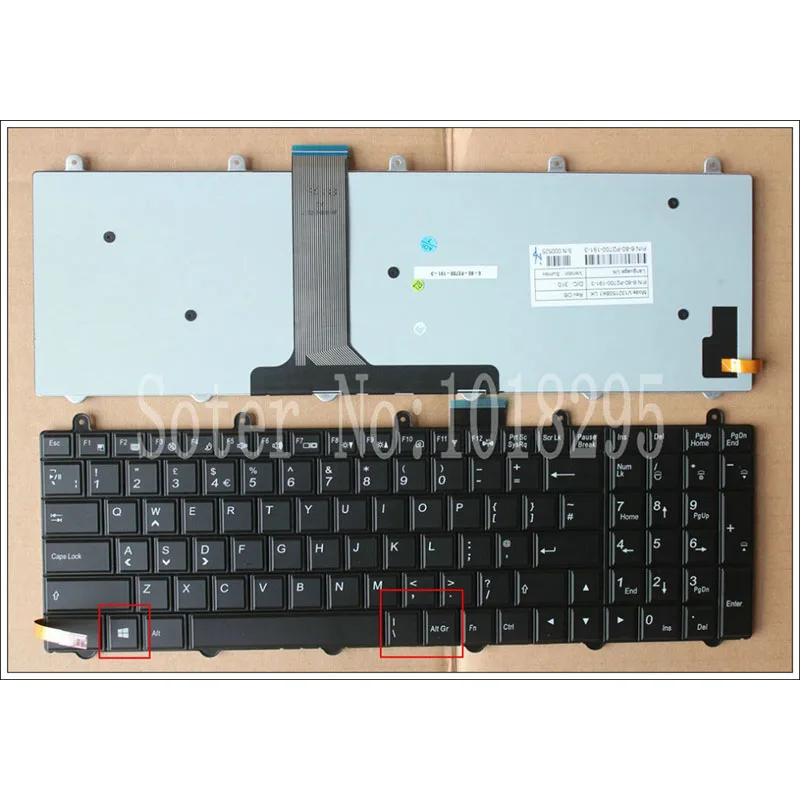 Новая английская клавиатура для ноутбука с подсветкой Clevo P157SM P177SM P170SM черная