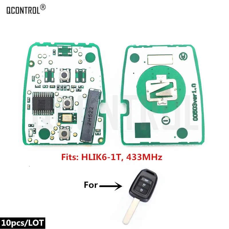 QCONTROL Автомобильный Дистанционный ключ электронная схемная плата для Honda HLIK6-1T Civic ACCORD City Jazz XR-V Vezel HR-V FRV 433 Mhz