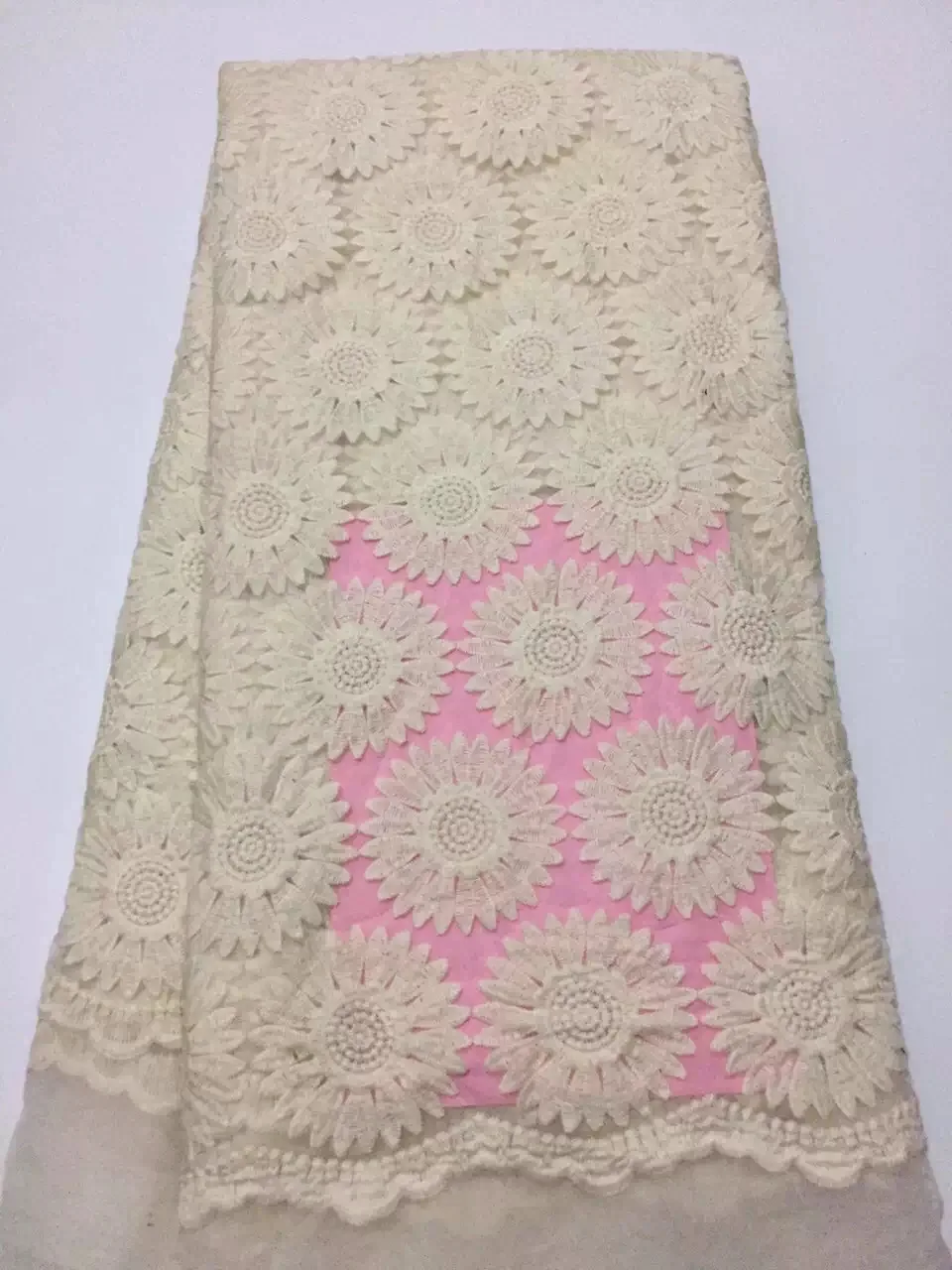 Бесплатная доставка! Белый цвет вышивка Африканский шнур кружева швейцарская