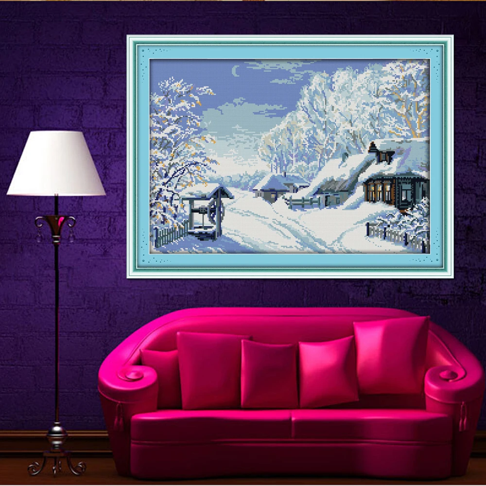 Your Gift F435 14CT 11CT Counted and Stamped Home Decoration The Middle Of Winter Needlework Embroidery DIY Cross Stitch kits | Дом и сад