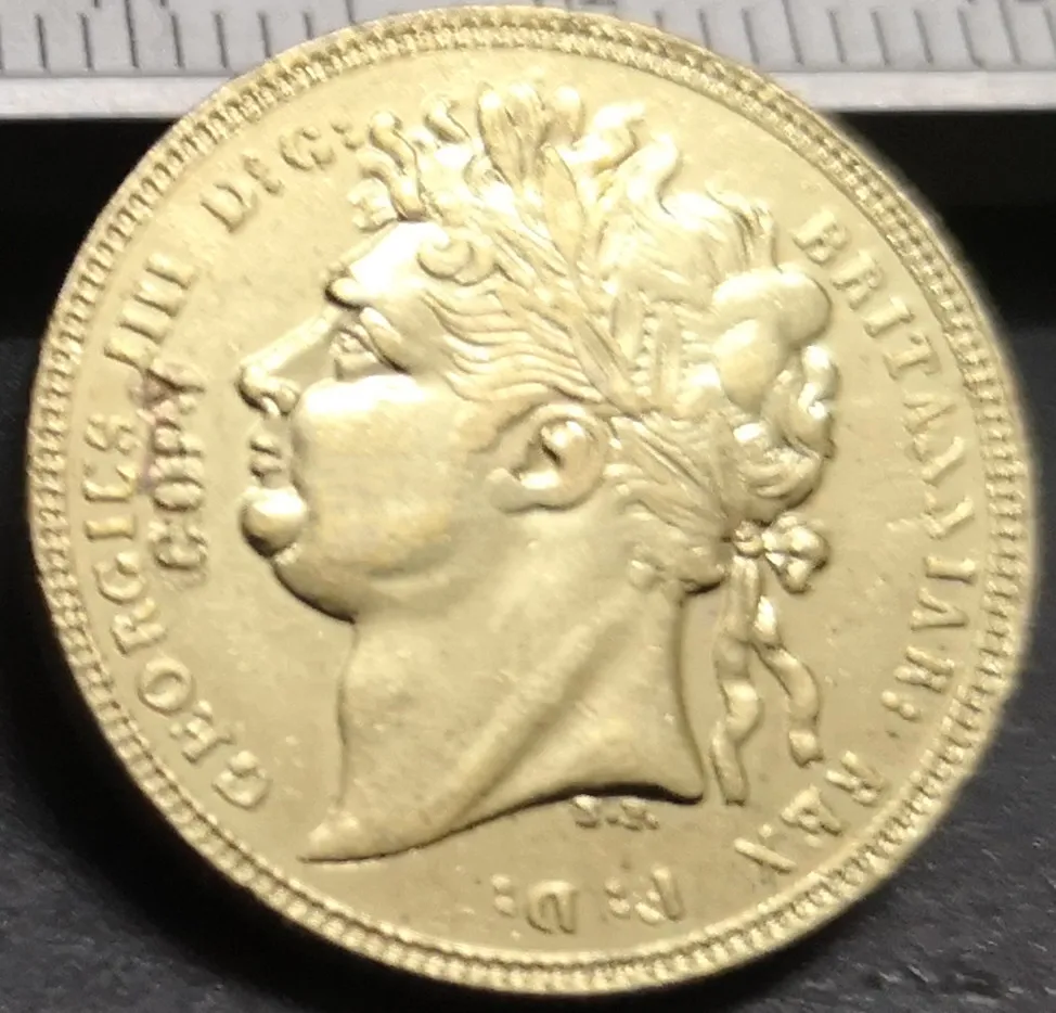 Коллекция 1824 года Великобритания 1 Королевский Георг IIII .9999 копировальная монета