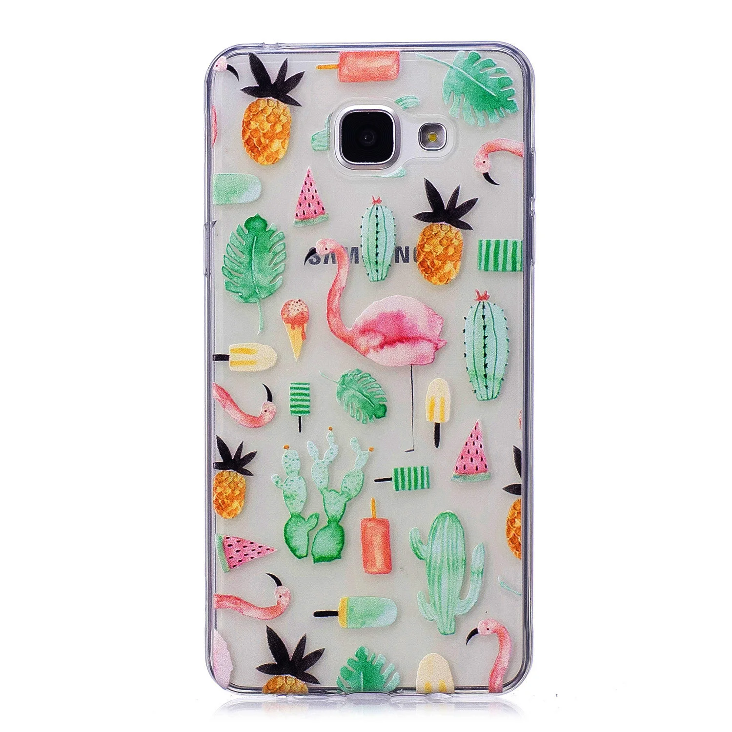 Мягкий ТПУ силиконовый чехол для Samsung Galaxy A3 A310F 2016 Прозрачный с принтом 3 4 7