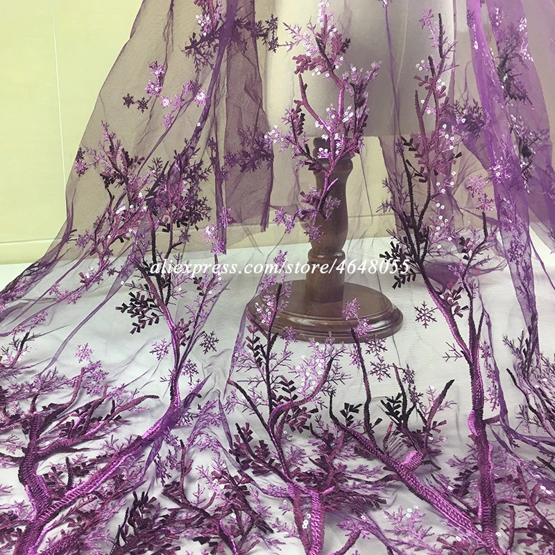 

Sequins Embroidery French Net Lace Fabric 3D flower Tulle Lace African Lace Fabric for wedding Nigerian Party dress