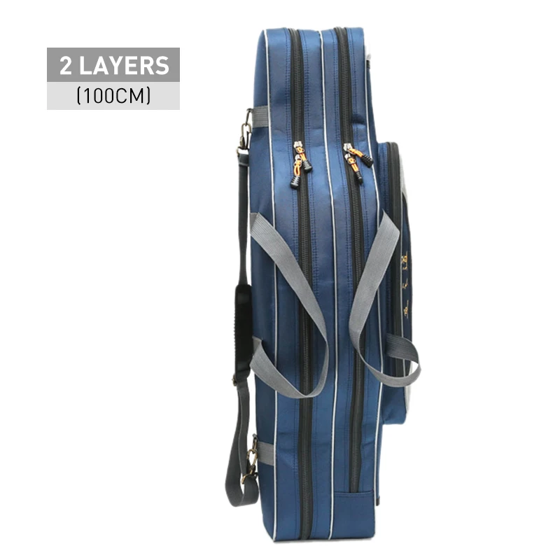 Blue 2 Layer 100 cm Портативный многофункциональные рыболовные сумка песка из плотной ткани детская одежда на рост 80, 90/100/120 см Удочка 3 Слои 4 Слои Travel Carry чехол Pesca XA49G - Цвет: Blue 2 Layer 100 cm