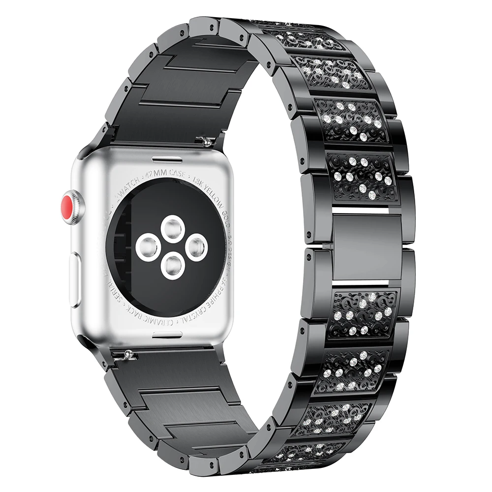 Браслет стальной для Apple Watch Band 38 мм 42 люксовый ремешок iWatch 40 44 Series 2 3 4 5|Ремешки