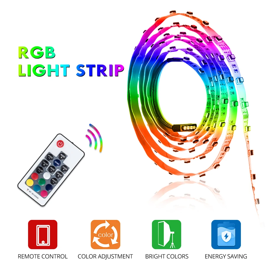 3535 RGB LED Strip SATA Interface For Computer Case Decor DC 12V 60 120 LEDs/m SMD Diode Tape Ribbon With RF Remote 0.5m-2m | Лампы и