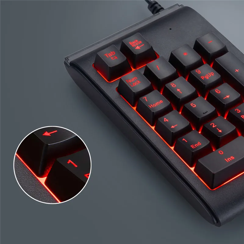 USB Проводная мини-клавиатура с подсветкой каппи 3 цвета водонепроницаемая