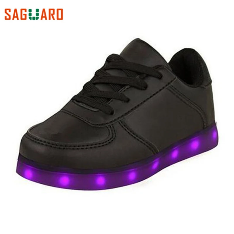 SAGUARO LED Luminous Shoes Fashion 7 Colors Boys Girls Light Up Kids Casual USB Charge Glowing Sneakers Zapatos Zapatillas | Детская