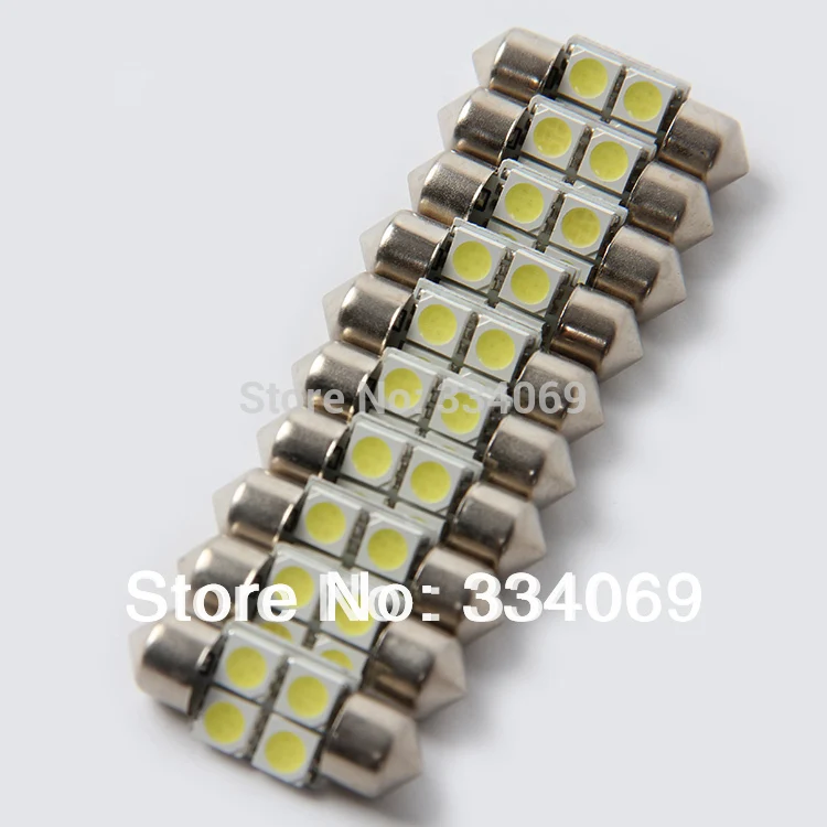 Posbay 50 шт. 31 мм 5050 4SMD белый микро универсальный автомобиль грузовик внедорожник