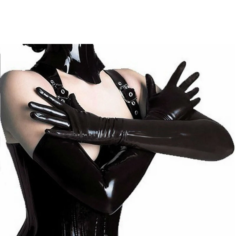 

New Hot Women Latex Sexy Fetish Long Rubber Gloves Fit for Slim Arms S-LA003