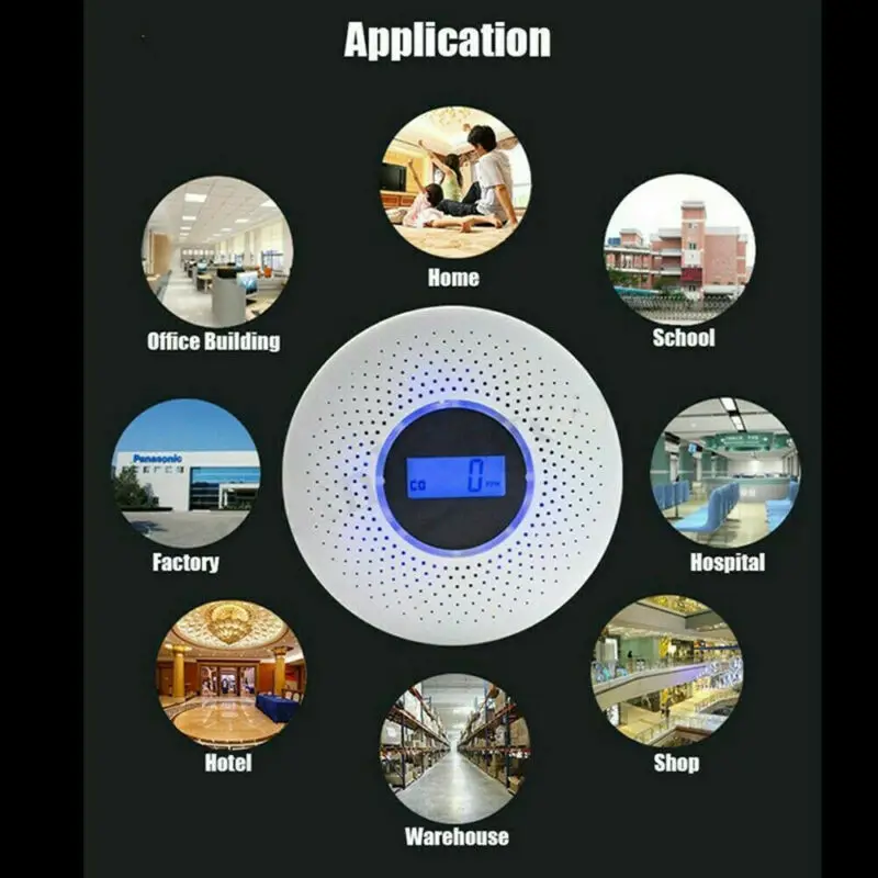 Дымовая сигнализация/ЖК-дисплей CO монооксид углерода Встроенный детектор дыма