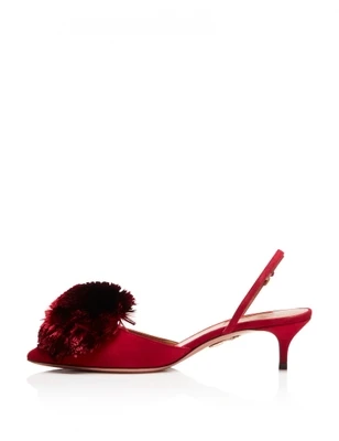 Wine Red Med Heel Известный Дизайн; модельные туфли на высоком каблуке-шпильке с помпонами и меховыми помпонами; женские туфли-лодочки; босоножки для свадебной вечеринки; Лидер продаж - Цвет: Wine Red Med Heel