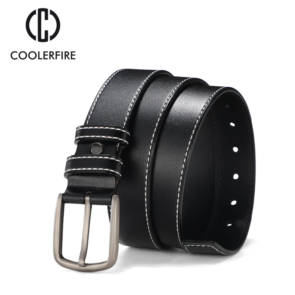 COOLERFIRE мужские ремни Новая мода черный и синий и оранжевый коричневый бизнес стиль талии повседневный дизайн мужской ремень из натуральной кожи HQ081