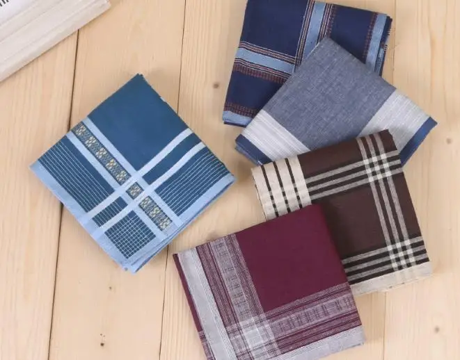 Мужской Клетчатый Карманный платок Hanky из 100% хлопка 12 шт. в упаковке разные цвета