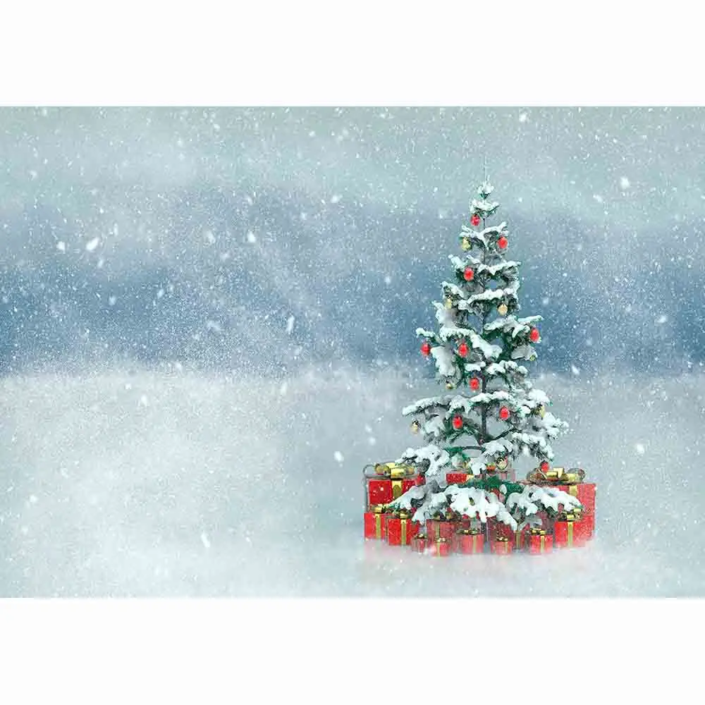 Фон для фотосъемки Funnytree крутой цвет Рождественская елка подарки на открытом