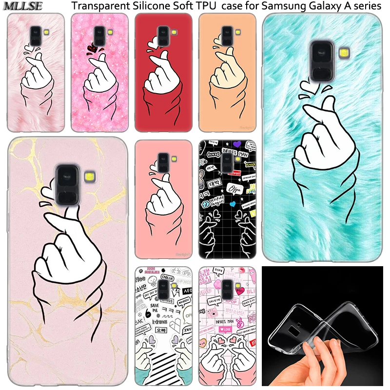 Силиконовый чехол Love on the finger kpop в форме сердца для Samsung Galaxy A50 A30 A10 A40 A6 A8 Plus A20 E A5 A7
