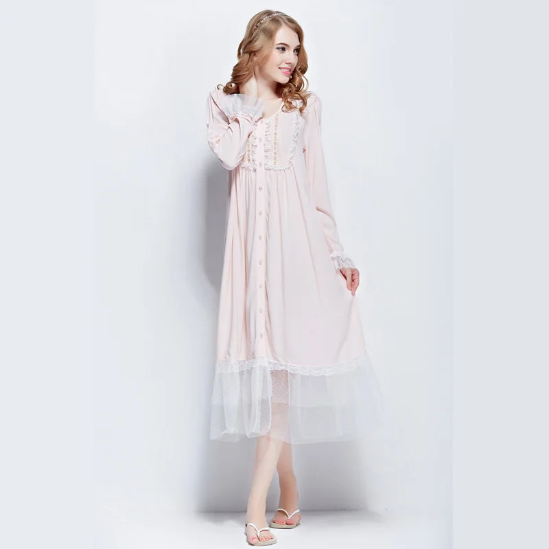 Европейский бренд Женские Элегантные ночные рубашки тонкая Милая Кружевная