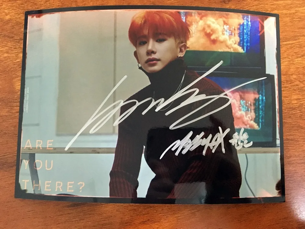 Ручной подписанный MONSTA X Wonho фото с автографом вы там 5*7 102018