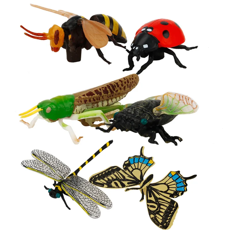 6PCS Insects 130*100 см Динозавр мир движение парковка карта детская игрушка игровой коврик Дорожный Знак Дети Девочки Мальчики игровые коврики Животные модели игрушки - Цвет: 6PCS Insects