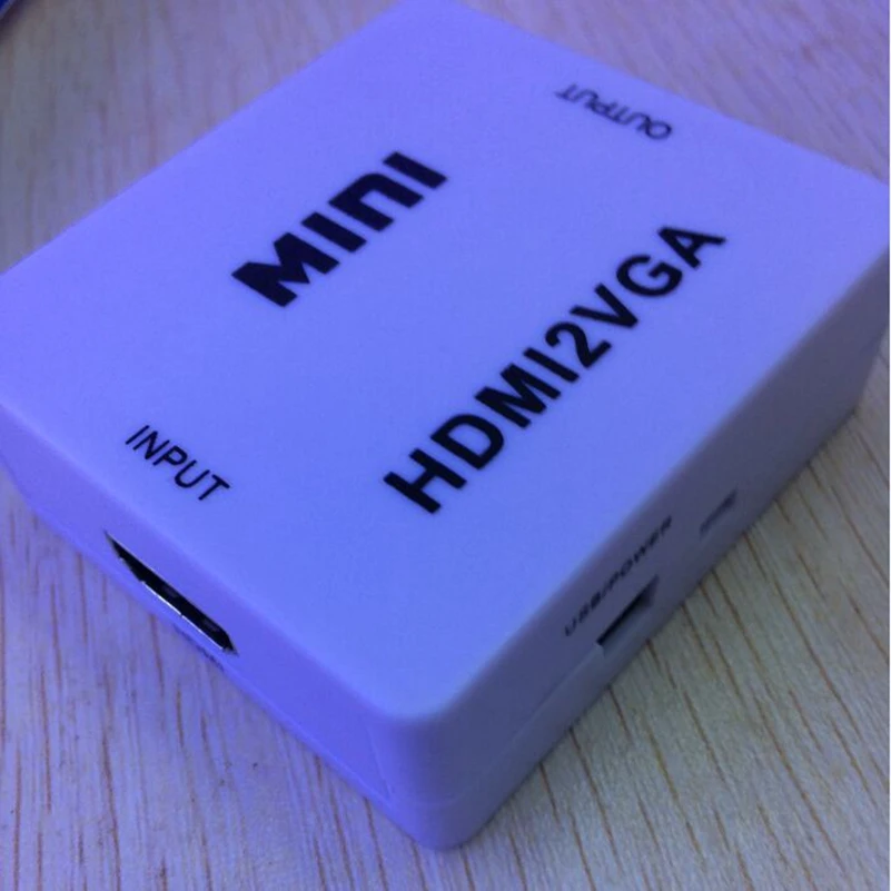100pcs/lot HDMI2VGA HD 1080P MINI HDMI to VGA Converter With Audio Video Box Adapter For Xbox360 PC DVD PS3 |