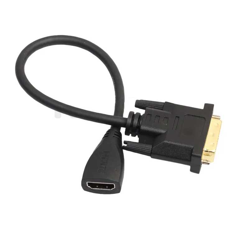 30 сантиметровый позолоченный Переходник Hdmi Мама в Dvi24 + 1 папа для видеокабеля