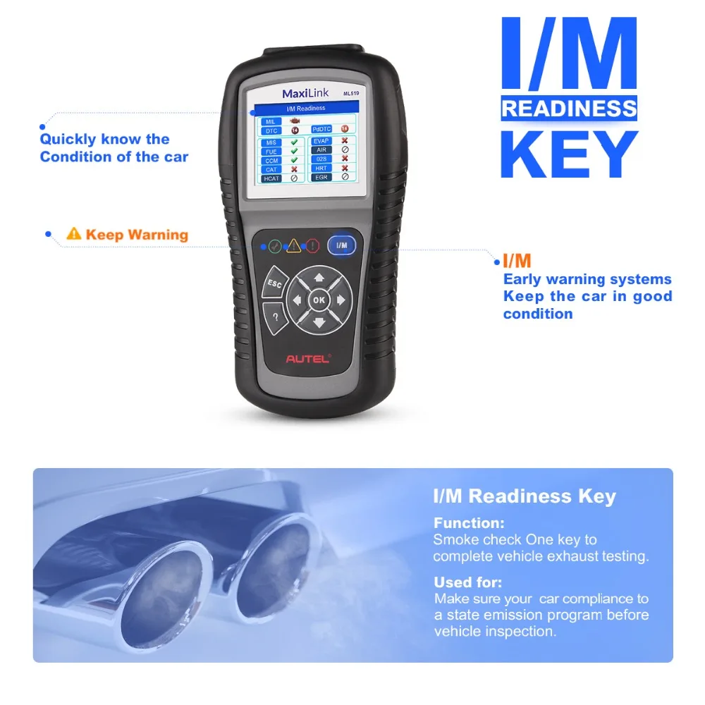 Autel ML519 OBD2 автоматический сканер диагностический инструмент OBD 2 Автомобильный диагностический сканер Eobd Automotivo Automotriz автомобильный инструмент сканирования
