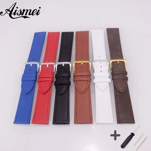 Ремешок для часов из натуральной кожи, тонкий мягкий ремешок для часов, 12 мм, 14 мм, 16 мм, 18 мм, 20 мм, 22 мм, 24 мм