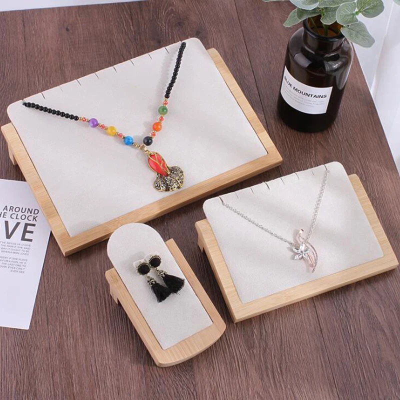 Necklace Chain Jewelry Display Stand Wedding Party Gift Pendant Holder with Microfiber Exhibitor Shop Counter | Украшения и