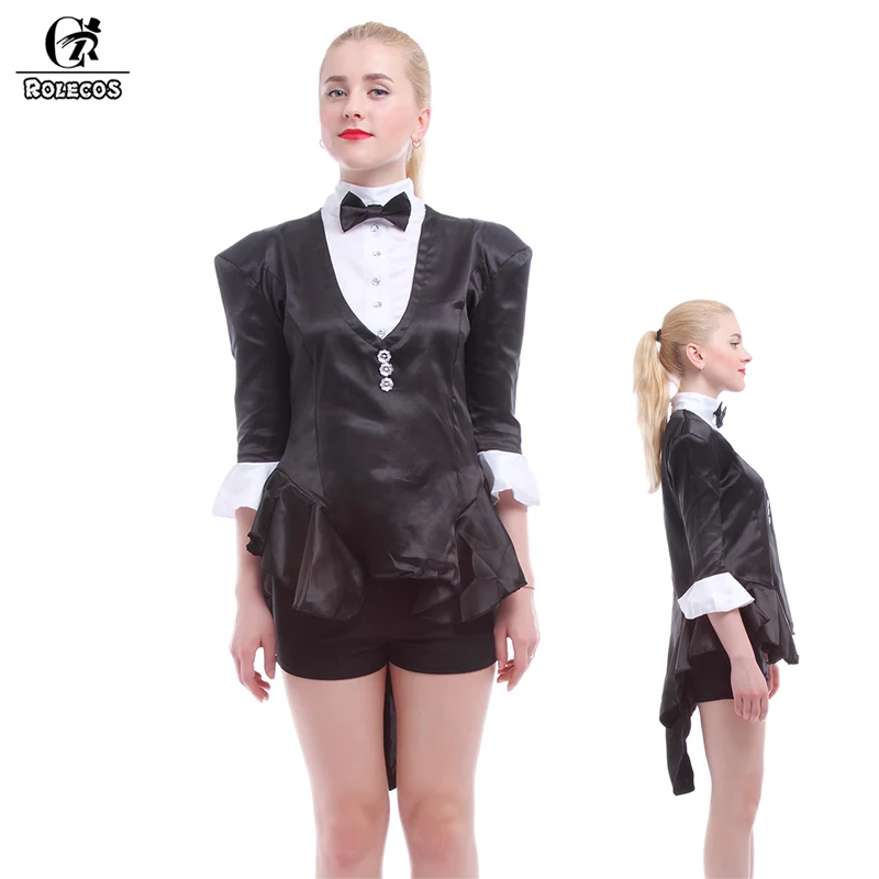 Женский джазовый смокинг ROLECOS черный костюм для косплея с коротким рукавом |