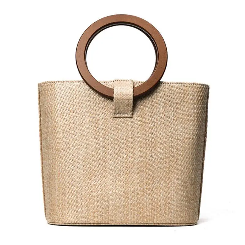 

Fashion Bohemia Women Handbag Summer Beach Bag Rattan Woven Handmade Knitted Straw Large Capacity Totes Women Shoulder Bag