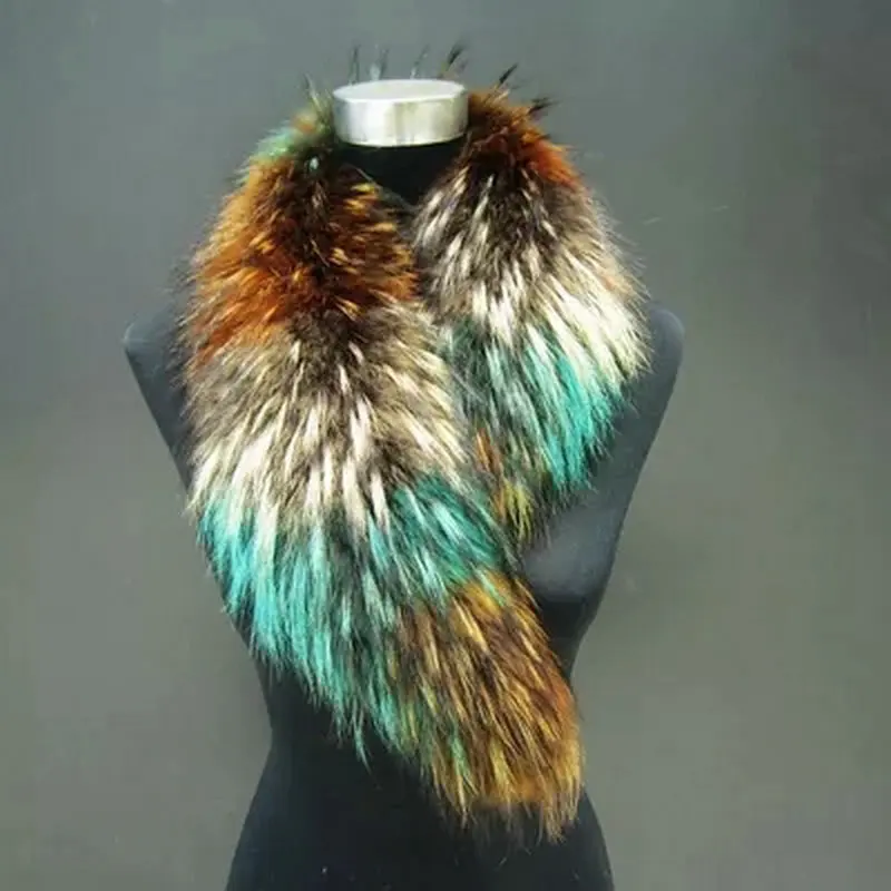 Бесплатная доставка большие воротники из меха енота шаль воротник шарф Артикул