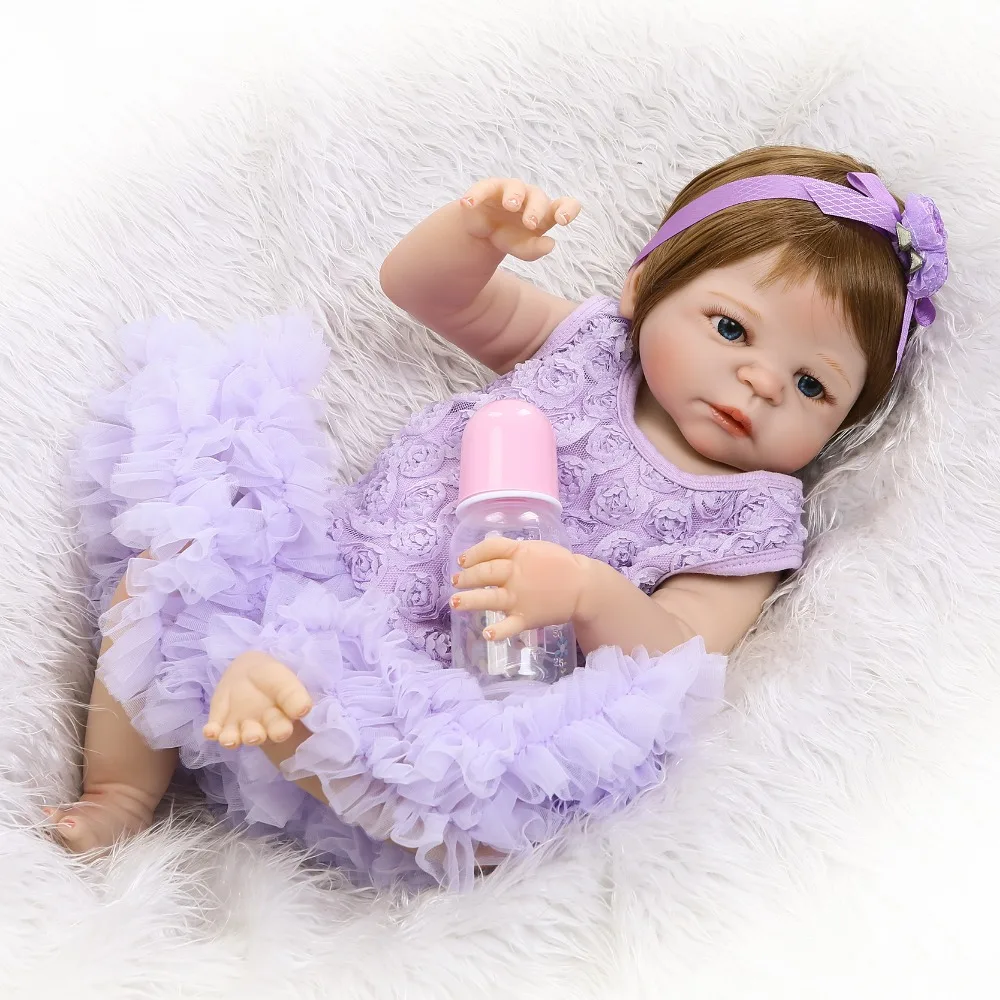 NPK bebes reborn 55 см Силиконовая Кукла Reborn Girl Реалистичная кукла для новорожденных