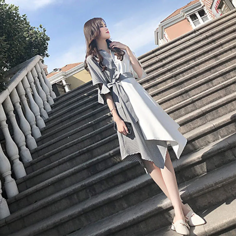 2018 новой холодной Сексуальная женская летняя обувь платье был тонкий в Платье